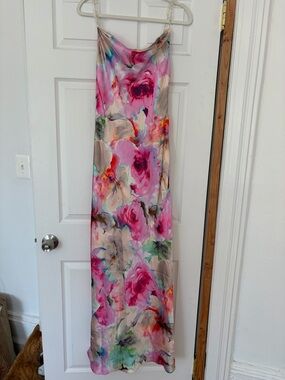 Floral Slip Maxi Dress in Pink